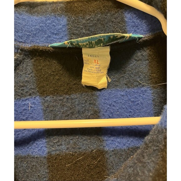 Vintage WOOLRICH Teton Buffalo Plaid Flannel Bomber Jacket 90s Blue Black XLARGE - Picture 9 of 12